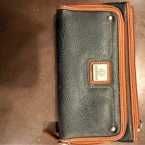 Joe Boxer Black and Tan Textured Wallet